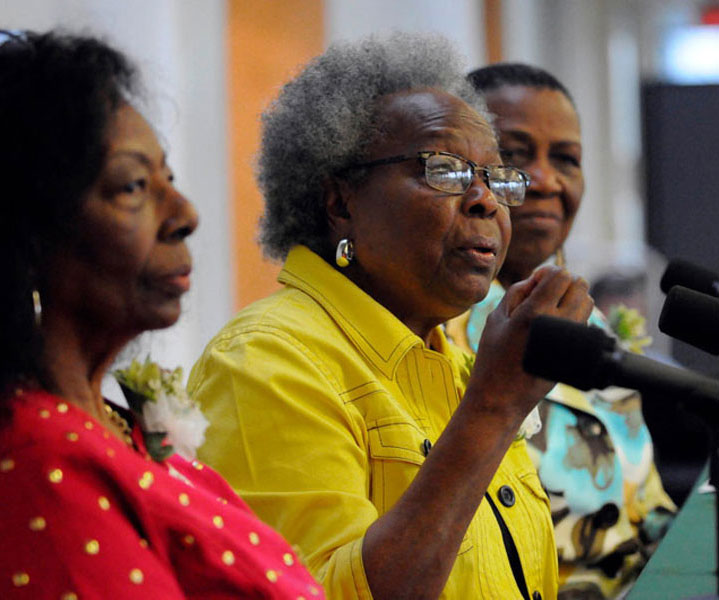 Gloria Bryant Banks (MSW ’64), Pearlie Hardin Elloie (MSW ’65) and Marilyn Stewart Piper Riley (MSW ’64)
