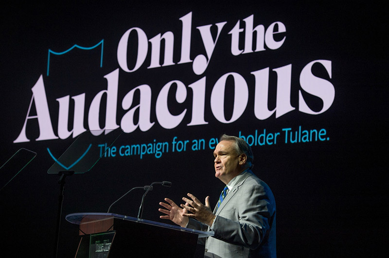Presidents Fitts revealing Only the Audacious campaign