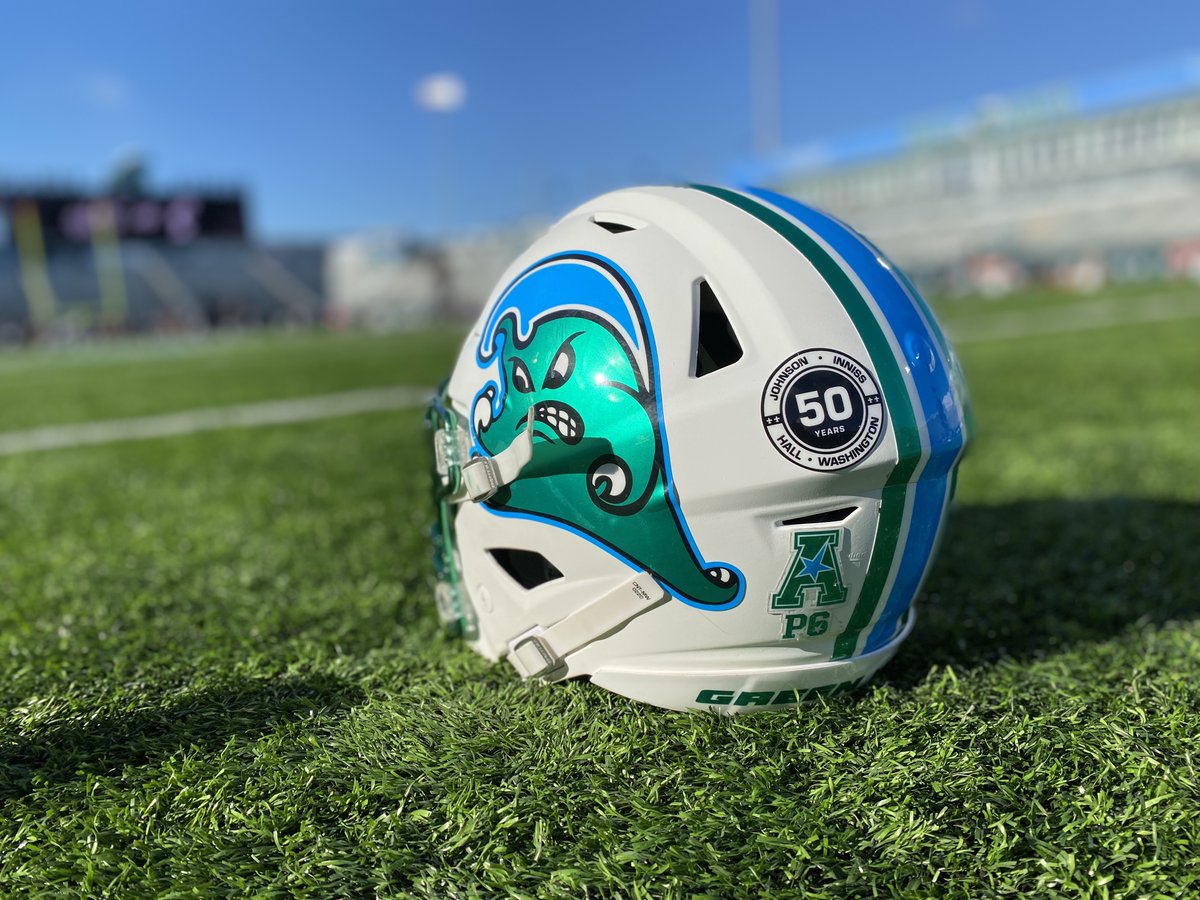 Tulane Trailblazers football helmet on field