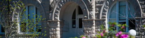 Gibson Hall entrance and windows